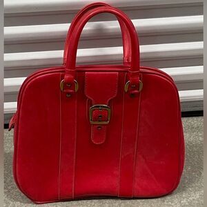 VTG,Talon Travel Elegant Red Leather Satchel Unisex Bag